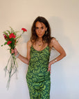 Green Leaves Slip Dress